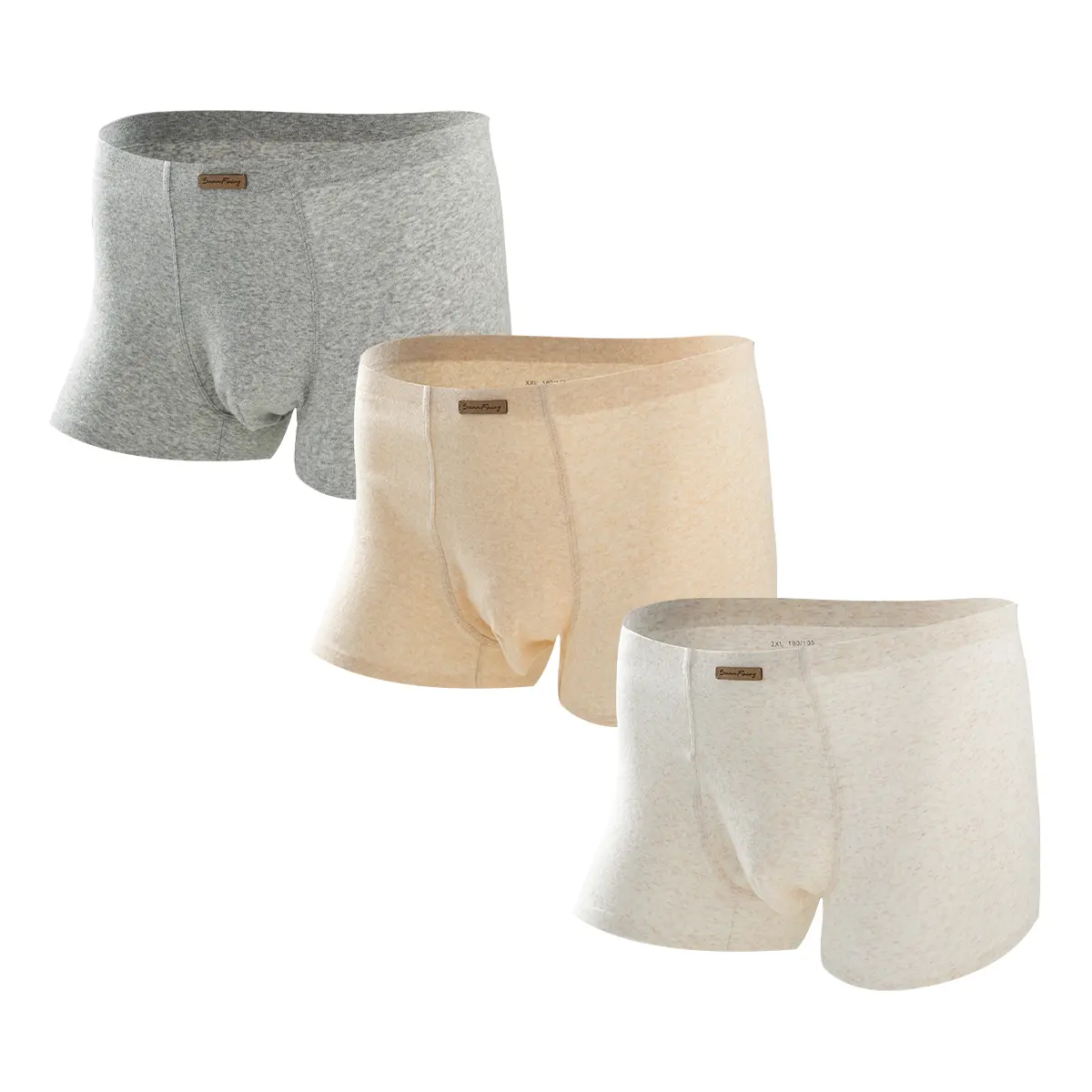 Men's Soft Cotton Boxer Trunks 3 Pack Warm Tones Boxer Briefs Breathable Mesh Quick Dry Seamless Comfort