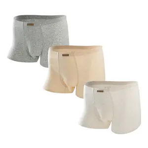 Men's Soft Cotton Boxer Trunks 3 Pack Warm Tones Boxer Briefs Breathable Mesh Quick Dry Seamless Comfort