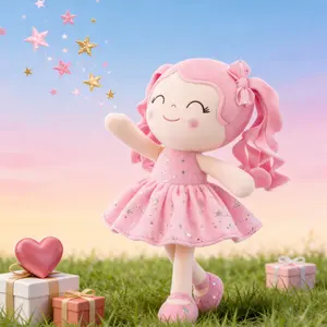 Plush Doll Plush Fashions Dolls First Baby Dolls Baby Girl Gift For 0 To 6 Years Girls  With  Blue Dress 12 inches