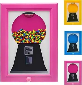 Candy Dispenser Picture Frame, Hanging Photo Frame Candy Machine Dispenser the handy gumball machine jar picture wall mounted Handy Fast Distribution Candies, Nuts, Dog & Cat Treats