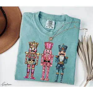 Comfort Colors Nutcracker Christmas Shirt, Glitter Holiday Party Tee, Women’s Festive Nutcracker T-shirt, Group Family Christmas Gift