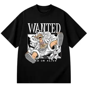 Wanted Anime T-Shirt Monkey D. Luffyyy Gear 5 Style – Unisex Streetwear Graphic Tee Hot on TikTok