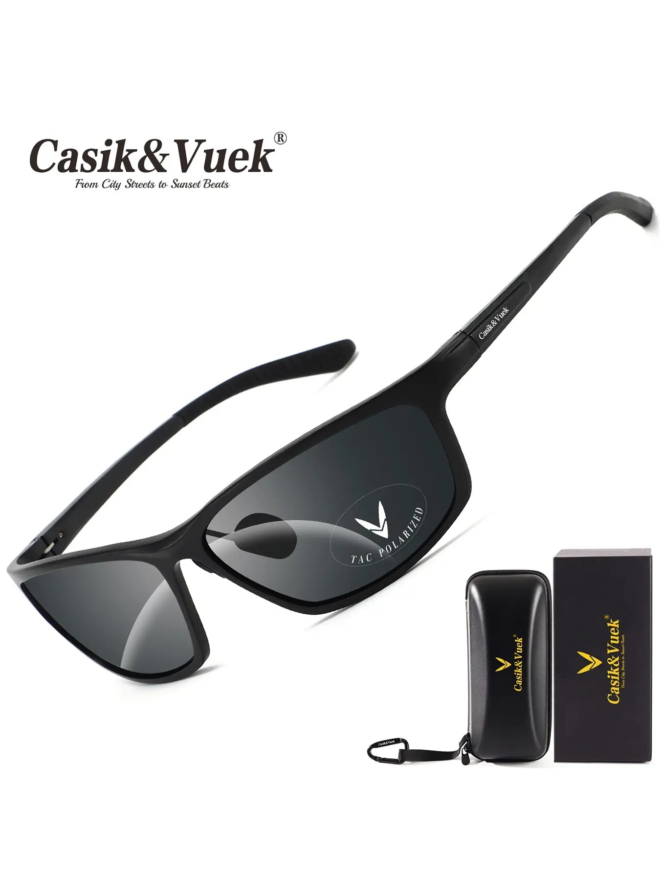 Casik&Vuek Full-Frame Oval Magnesium-Aluminum Alloy Men's Polarized Sports Sunglasses with Polarized VU400 Photochromic TAC HD Lenses for Driving, Fishing and Outdoor Activities, Sporty Sunglasses, Sportive Sunglasses