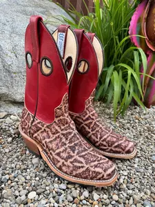 Anderson Bean Women's Terra Vintage Elephant & Tamarillo Red Cowboy Toe Cowboy Boots 335350