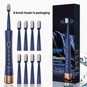 【8 Brush Heads】Electric Toothbrush, Type C Rechargeable Adults Toothbrush , 5 Mode Time Setting Intelligent Deep Cleaning 31000VPM Waterproof Travel & Home Use Electric Toothbrush