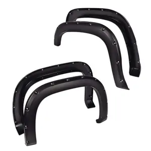 Pocket Rivet Fender Flares Fit For GMC Sierra 1500 2007-2013 4PCS Smooth Matte Black Wheel Arch Cover Guard Shroud Trim Bolt On Truck Exterior Accessories