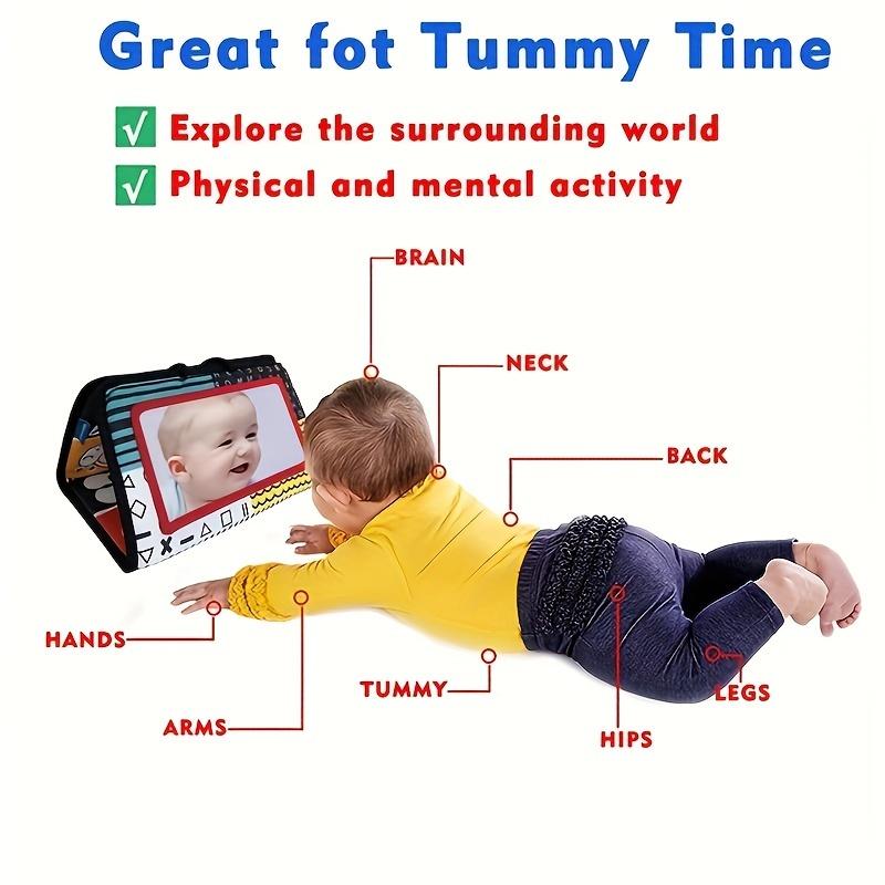 HOTMIR Black and White Newborn Mirror Toys Baby Tummy Time for Babies Development Crawl High Contrast Activity Sensory Toy