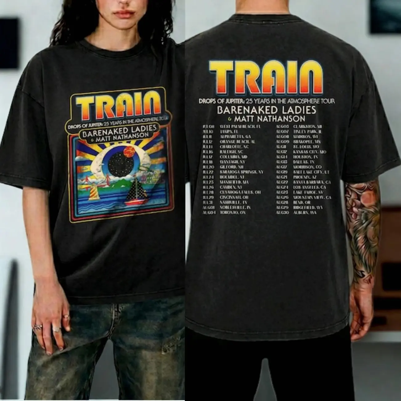 Train 2026 Concert Shirt, Drops of Jupiter 25 Years in the Atmosphere Tour T-Shirt, Retro Pop Rock Music Fan Gift, Vintage Unisex Tee 5LH