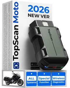Motorcycle Scanner Bluetooth TOPDON TopScan, Motorcycle Scan Tool Fits for Harley, Ducati, BMW & Japan Brands, All Systems Motorbike Scanner Tool with Reset Functioan, Data Stream, AutoVIN