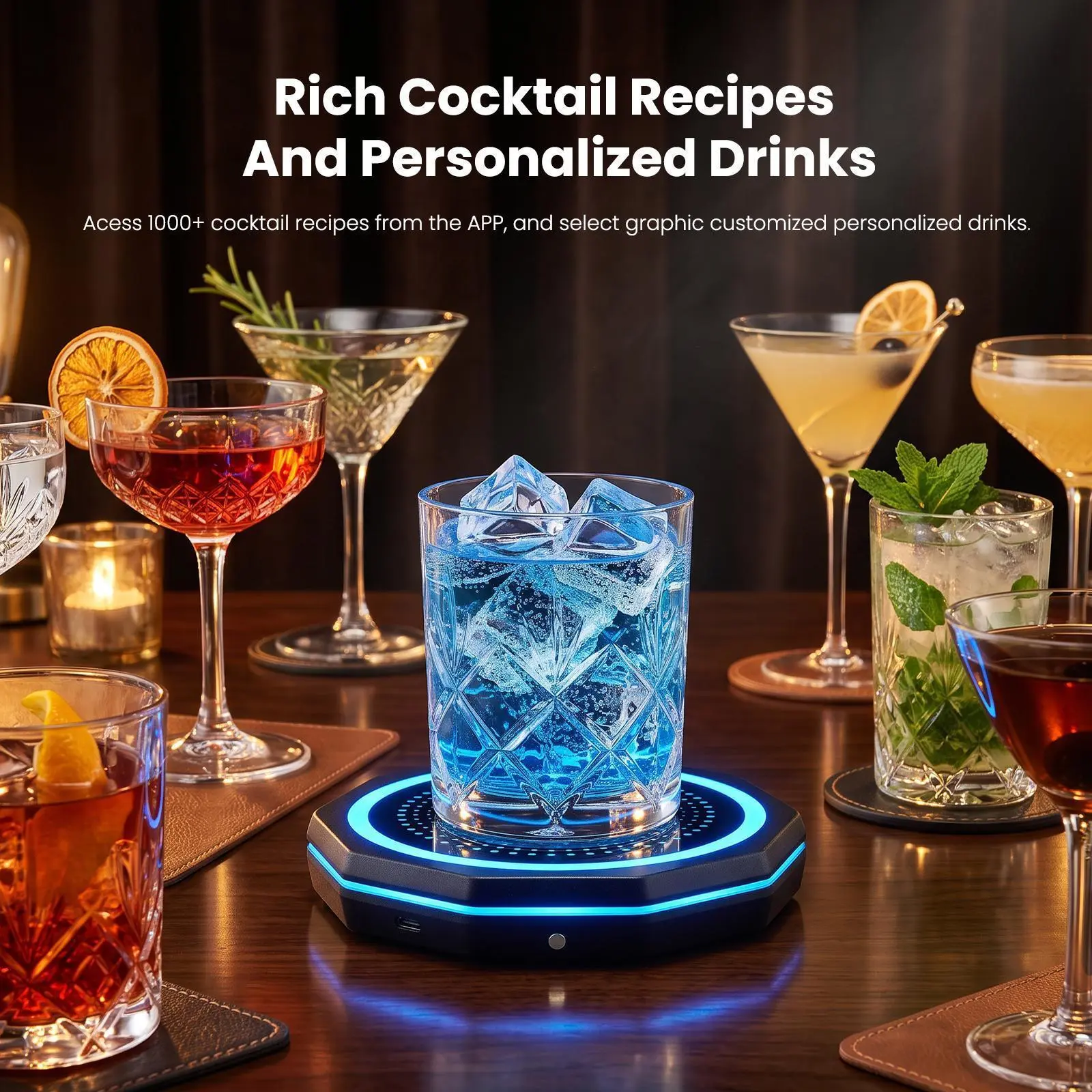 New Arrival Smart Cocktail Maker Portable Cocktail Maker & Drink Mixer, App Controlled Automatic Cocktail Mixing Machine with 1000+ Recipes for Cocktails & Mocktails