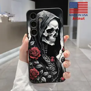Soft Case Compatible with Galaxy S24 Plus S25 S23 S22 Ultra S22+ Grim Reaper Printed Full-body Anti-Scratch Lightweight Protective Cover Gift for Girl