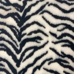 White Black Tiger Luxe Plush Faux Fur Fabric