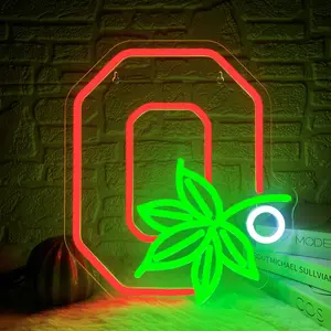 Ohio State Buckeyes LED Neon Sign, USB Plug Neon Sign, Novelty Lighting for College Dormitories, Bedrooms, Gifts for Fans
