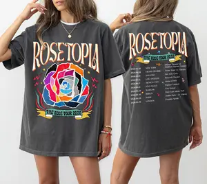 The Rose Dual Style Tour Tee, Rosetopia 2026 Vintage Concert Graphic Shirt for Everyday Wear
