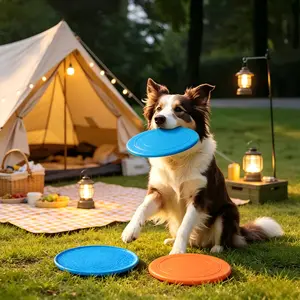 Soft and non-slip silicone dog frisbee game toys, anti-bite, suitable for pet dog training and interactive fun dog supplie