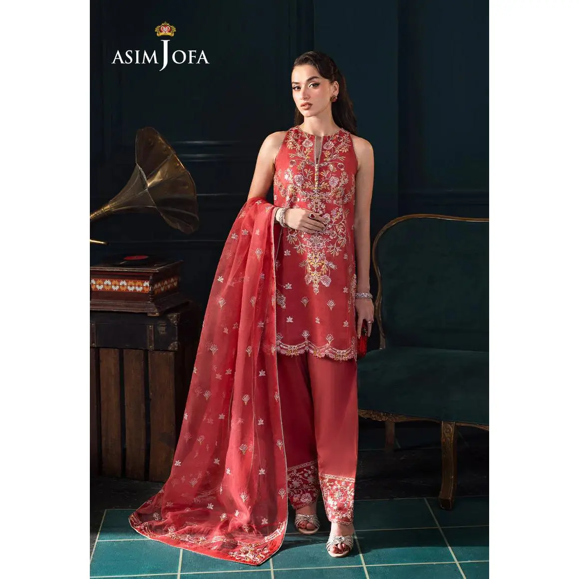 Asim Jofa - AJLFC-06 Three Piece Organza