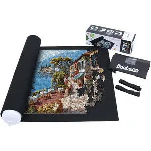US Puzzle Mat Roll Up with Drawstring Storage Bag, Felt Rollup Mat for Easy Transport & Storage, Portable Puzzle Board Puzzles Saver Keeper for Jigsaw Puzzles Up to 1500 Pieces