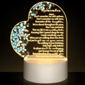Memorial Gift Clear Crystal Acrylic Heart Sympathy Gifts Sign Remembrance Bereavement Decor Condolence Present for Loss of Loved On