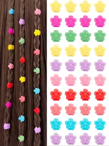 120pcs Hair Braids Beads, Cute Candy Colors Plastic Hairpins, Flower Hair Clip, Summer Hair Claw Clips for Women & Girls, Super Cute Clips, Hair Accessories, Loc Hair Jewelry