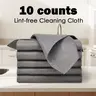 10-Count Thick Microfiber Cleaning Cloths, Microfiber Soft Absorbent Streak-Free Wipes, Washable Reusable Easy-Clean Sheets for Cars & Glass, Window, Home Surfaces