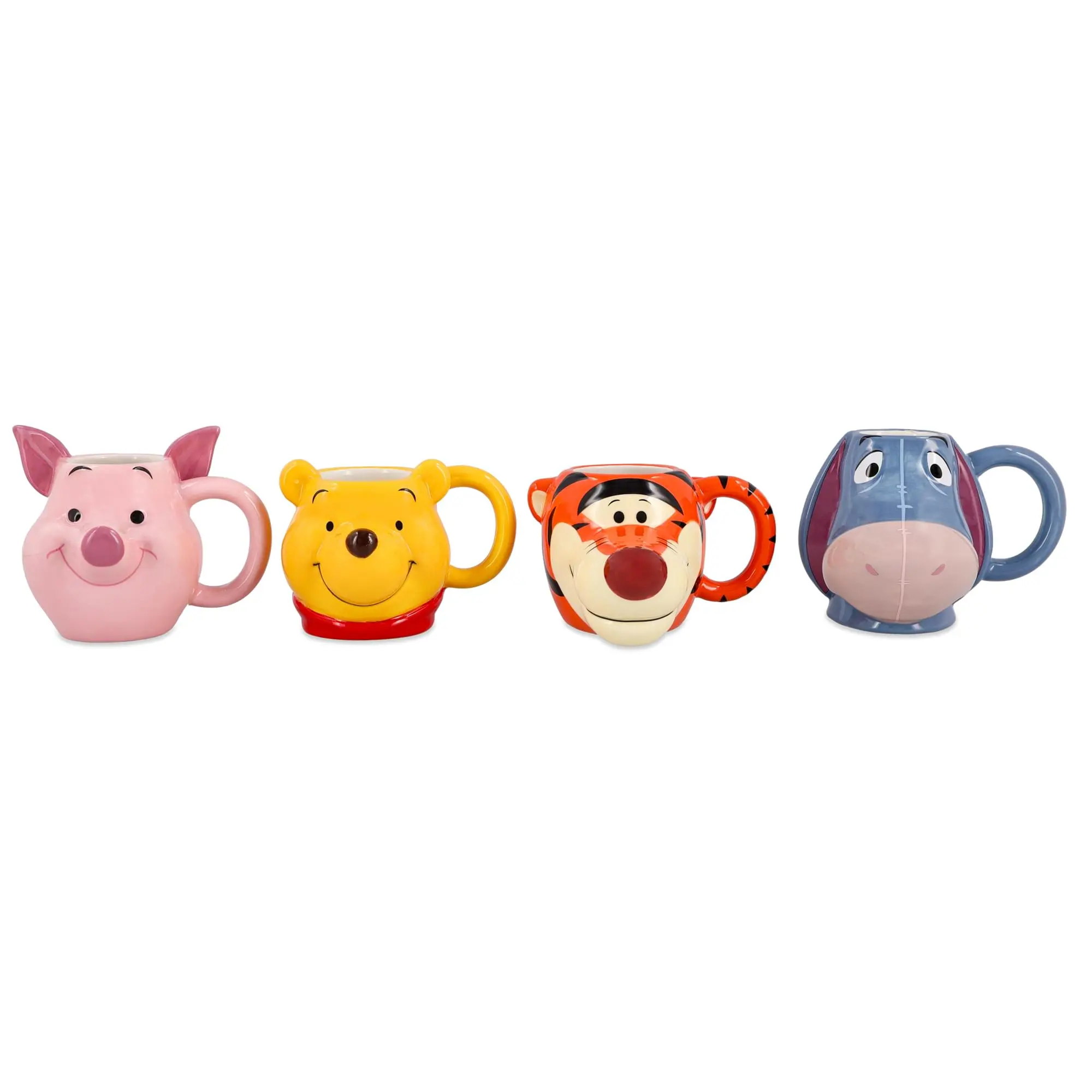 Disney Winnie The Pooh Characters 4-Piece Sculpted Mug Set | Each Holds 4 Ounces Disney Winnie The Pooh Characters 4-Piece Sculpted Mug Set | Each Holds 4 Ounces