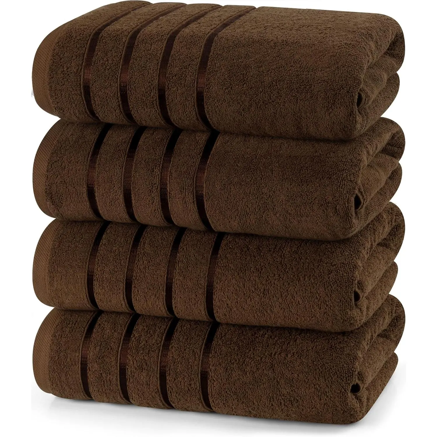 Utopia Towels 4 Pack Premium Viscose Oversized Bath Towels Set, Ring Spun Cotton (27 x 54 Inches) Highly Absorbent, Quick Drying Shower Towels for Bathroom, Spa, Hotel and Gym (Brown)