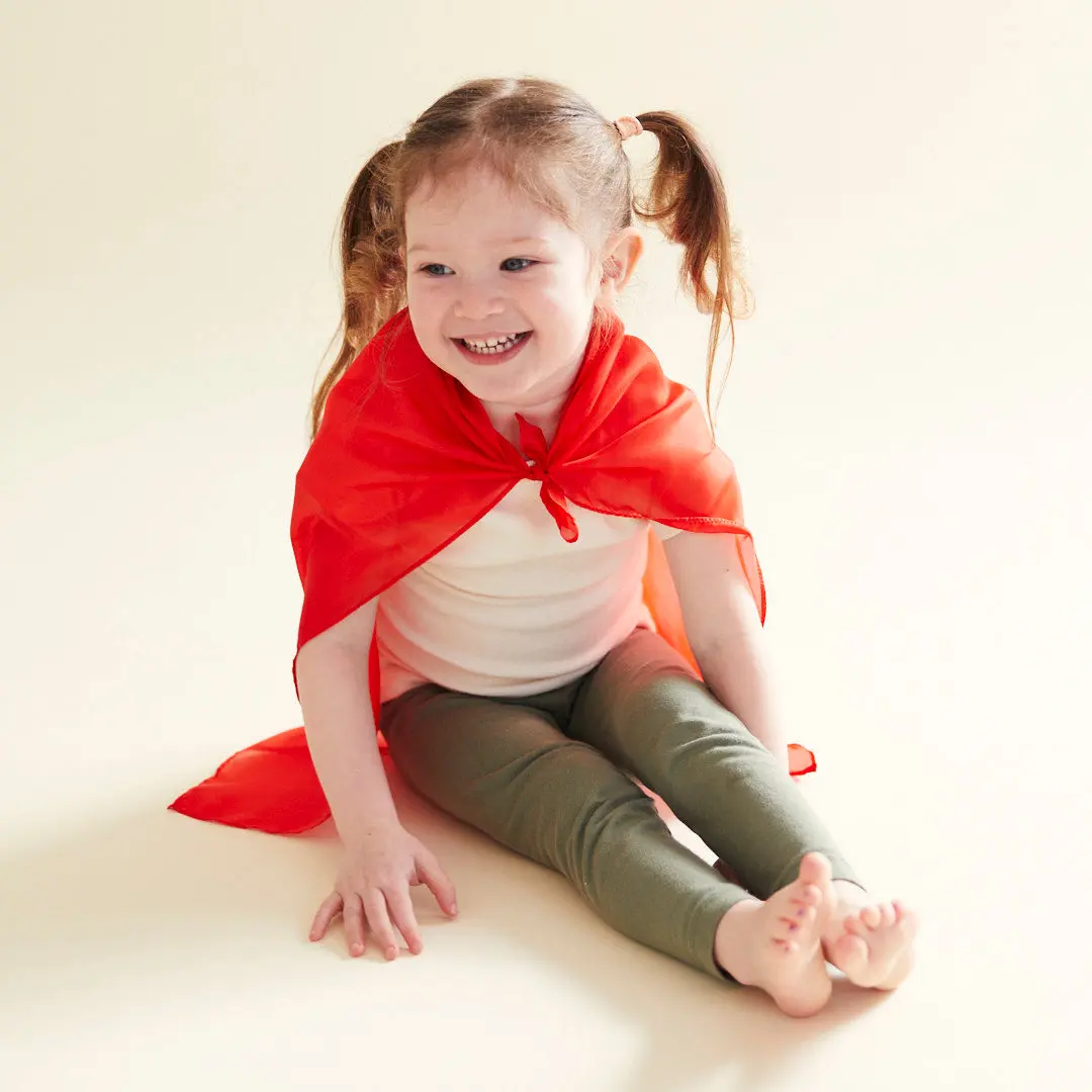 Mini Solid Color Scarf - Hand-Painted and Dyed Lightweight Playsilk Textile, Toddler Creative Play & Casual Wear Accessory for Sensory Experience