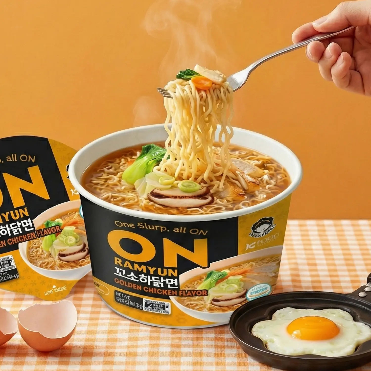 ON RAMYUN 6 PACK Korean Golden Chicken Cup Ramen (6 Cups) | Savory Non ...