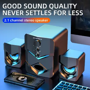 Computer Speakers, Desktop Computer Speakers, Laptop Computer Speakers, Desktop Stereo Speakers, Wired Connection, USB Powered, 3.5mm Audio Interface, With LED Ambient Light, 2.1 Channel, Suitable For Devices With A 3.5mm Audio Interface, Such As Tablets,