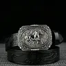 1Pcs unisex horse racing embossed alloy plate buckle, retro style PU Leather Belts, 1.46in/3.7cm wide black and brown embossed belt, personalized and fashionable, suitable for Halloween decoration belt, holiday gift, Design Belt, Belt with Buckle