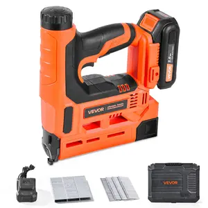 VEVOR Cordless Brad Nailer, 2-in-1 Nail Gun Staple Gun, 18 Gauge 1-1/4 inch, Includes 500 Pcs Staples and 500 Pcs Nails, with Battery and Charger, Non-Slip Rubber Grip, for Woodworking DIY Projects