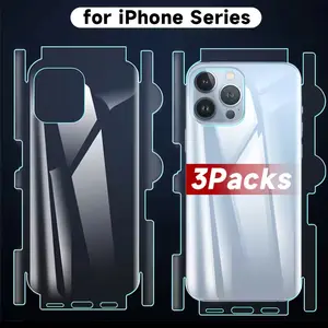 3 Sets Back Hydrogel Film Border Frame Stickers Compatible With iPhone 17/Air/17 Pro Max/16/16e/16 Pro/15/14/Plus/13/12/Pro/Max Back Side Full Cover Screen Protectors