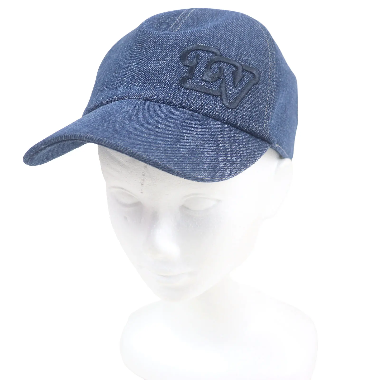 Pre-owned Louis Vuitton Cotton Small Leather Goods LV logo embroidery baseball cap