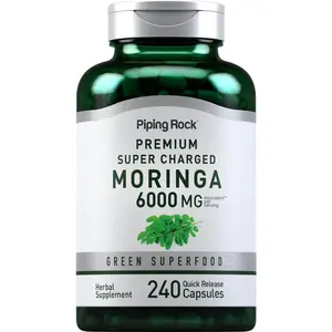 Piping Rock Moringa Oleifera Capsules 6000mg | 240 Count | Leaf Concentrated Extract | Herbal Supplement | Non-GMO, Gluten Free