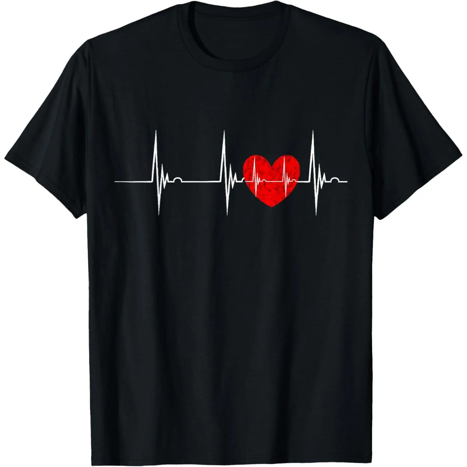 Women's Cardiology Graphic T-Shirt, Casual Short Sleeve Round Neck Cotton Top with Funny Heartbeat ECG Print, Gift for Doctors, Shortsleeve, Tshirt