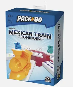Pack & Go Mexican Train Dominoes, Multicolored Tabletop Strategy Board Game for Family Fun, Tabletop Games, Strategy Board Games
