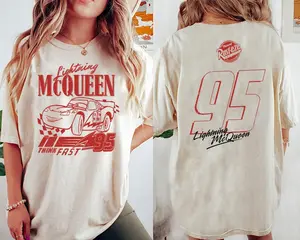 Vintage Lightning Mcqueen  Shirt, Retro  Cars Shirt, Car Shirt, Cars McQueen 1977, Cars Land Shirt, Cars birthday shirt, Cars birthday, Cars on the road tee, Cars Character tee Top Womenswear Garment Tshirt