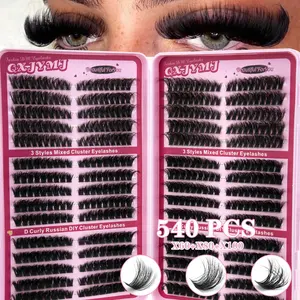 30 Rows Soft Fluffy DIY Eyelash Book, Natural Lash Extension, 60D+80D+100D Mixed Styles, D-Curl, Free Combination, Various Makeup Looks