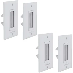 ECHOGEAR Wall Brush Plate 2 Pack for Hiding Up to 8 Low Voltage Cables - Cable Catching Design - Ideal Cable Pass Through for Wall Mounted TVs