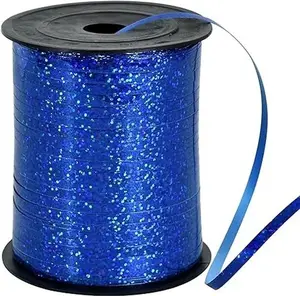 500 Yards Blue Crimped Curling Ribbon Balloon String, Shiny Metallic Ribbon Roll for Gift Wrapping for Birthday Party Festival Art Craft Decor Florist Flowers Decoration