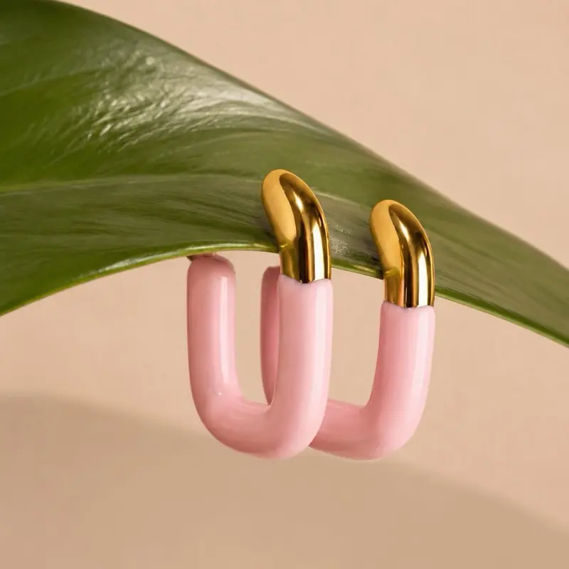Summer Blush Hoops Stainless Steel