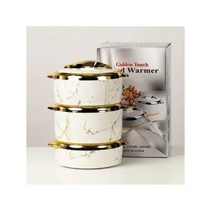 [LINE]3pcs, Golden Touch Food Warmer, Thermal Casserole Dish Set With Lids, Insulated Stainless Steel Container For Hot & Cold Food, Serving Bowl For Buffets, Hot Pot Sets Food Warmer, Hot Pot Food Warmer Set, Tableware Casseroles Set, For Office