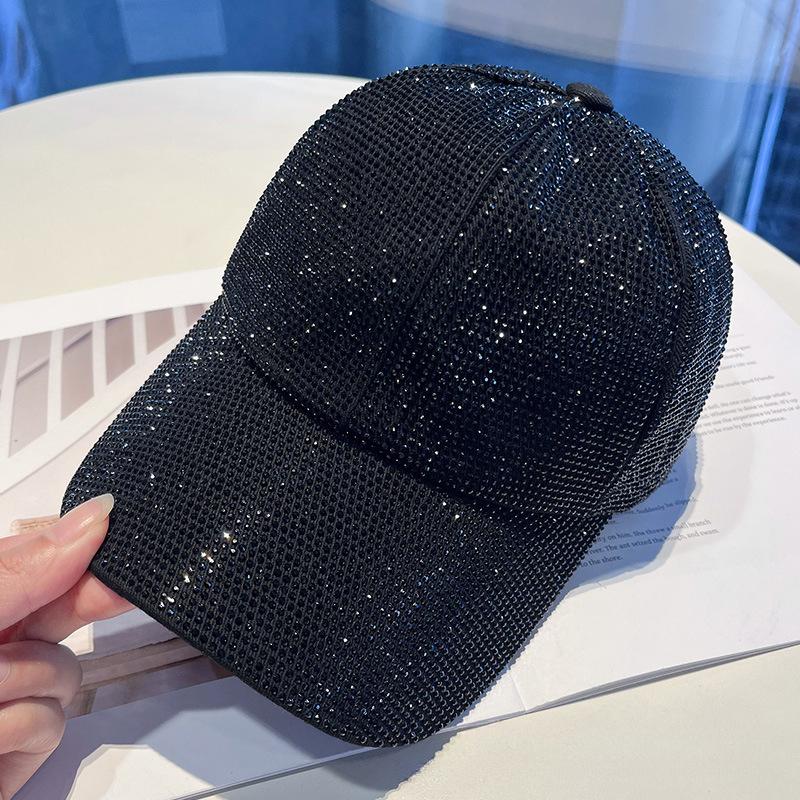 Full Rhinestone Baseball Cap - Glimmering Crystal Bedazzled Bling Bling Hat, Fashionable Unisex Dome, All-Season Shimmering Sunshade Accessory for Men and Women, All-Day Sparkle Statement Piece