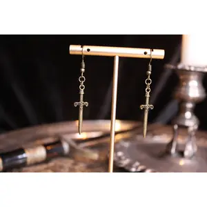 Bronze Elven Dagger Earrings