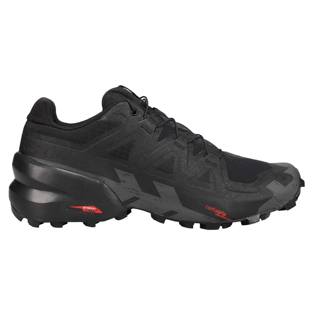 Salomon Mens Speedcross 6 Trail Running Sneakers Shoes - Black