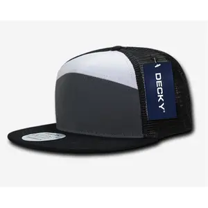 212 MAIN 7 Panel Trucker Caps - 1 Size, Snapback, Charcoal & White, Black, One Size