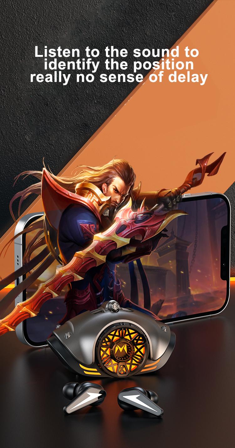 M7 Wireless Bluetooth 5.3 Earbuds with Alien Mech Design RGB Lighting Hi-Fi Lossless Sound Gaming Noise-Canceling Microphone Touch Controls