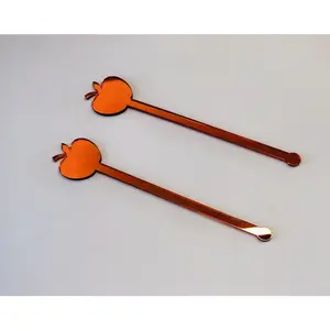 Set of 20 Apple Acrylic Drink Stirrers,Fruit Swizzle Stick,Shana Tova Drink Stirrers for Festival,Party Celebration (Red)