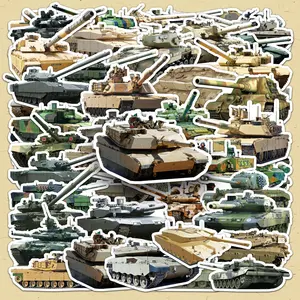 Tank Pattern Sticker, 100pcs/set Self Adhesive Decorative Stickers, DIY Decals for Water Bottle, Laptop, Phone Case, Scrapbooking, Journal Making