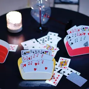 Lazy-person-friendly multi-functional card holder, Card game box, with three layers and foldable design, featuring multiple storage, suitable for card games, convenient, compactly foldable and stackable (4-piece set)